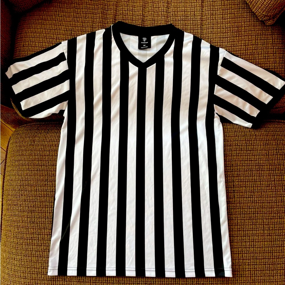 Shinestone Referee Umpire V-Neck Shirt Med - EUC!